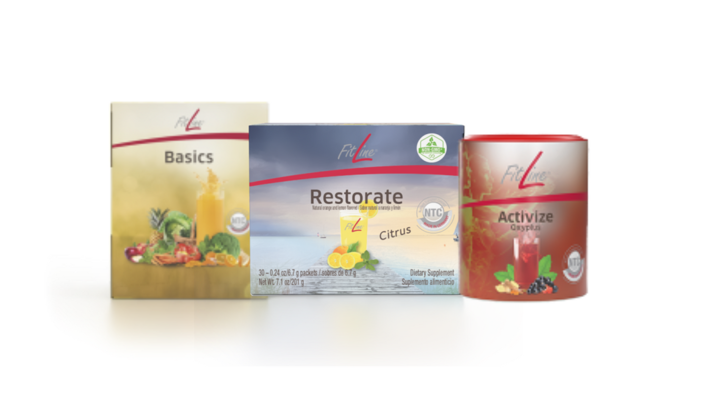 FitLine 全效三合一套装(甜菊叶配方)Optimal-Set (Activize + Basics + Restorate Citrus)